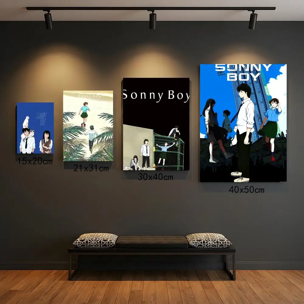 anime S-Sonny Boy-Y Poster Self Adhesive Wall Decor for Modern Home Cafe Office and Bar