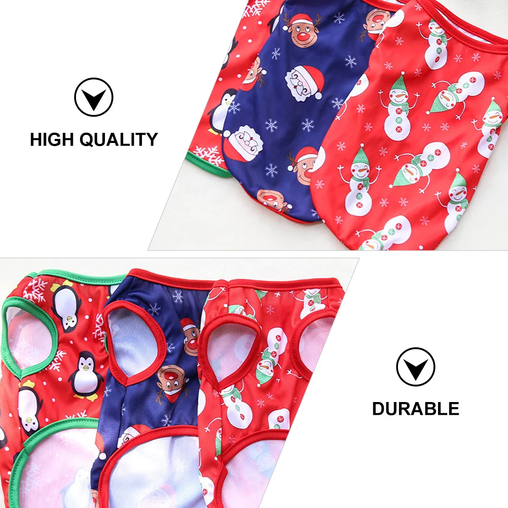 

1Pcs Xmas Christmas Theme Pet Vest Small Dog Clothes Warm Polyester Dog Costume Holiday Party Outfit Cute Cartoon Prints