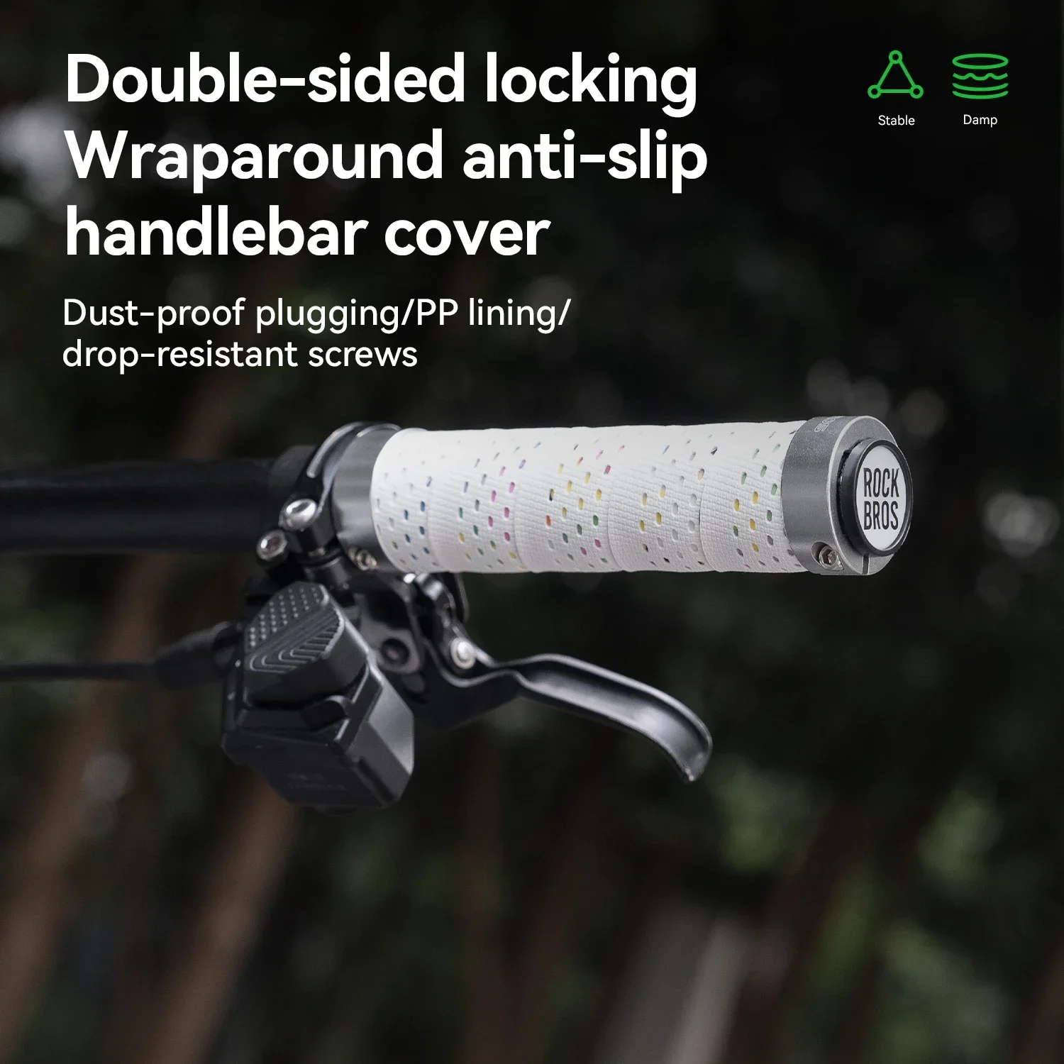 

ROCKBROS Bicycle Handlebar Silicone EVA Anti-Slip Soft Handlebar Grips Cushioning Shock-Reducing Bike Grips with Locking Rings