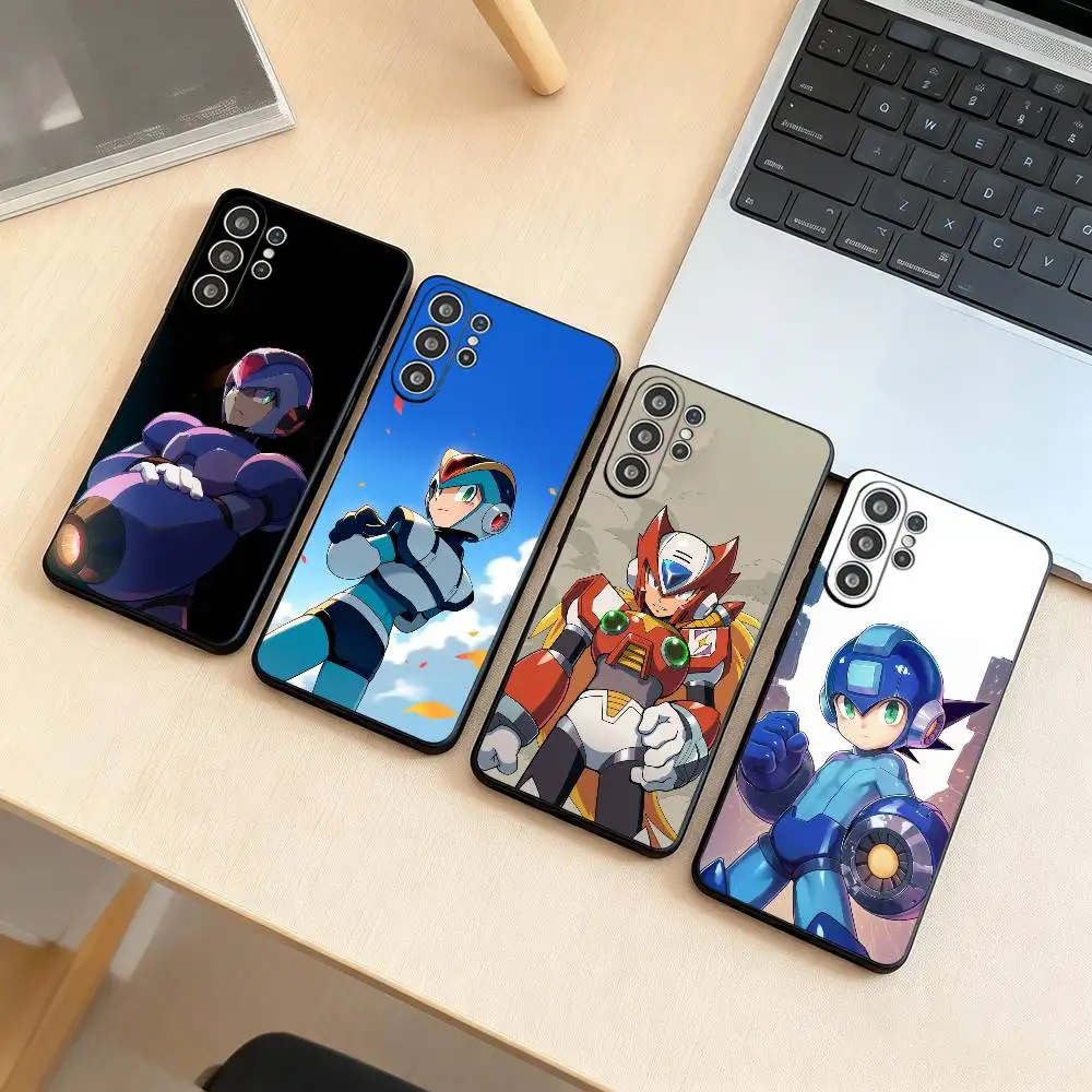 M-Mega Man  Phone Case For Samsung S25,S24,S21,S22,S23,S30,Ultra,S20,Plus,Fe,Lite,Note,10,Black Cover