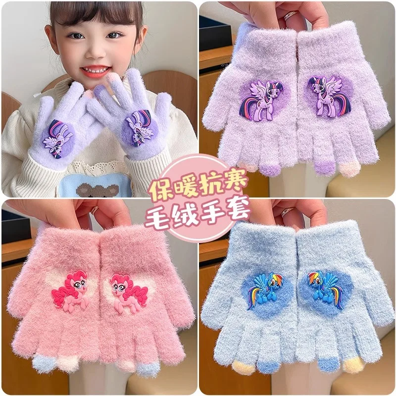 

My Little Pony children's gloves fall and winter five-finger sets boys and girls warm thickened split gloves kids gift gloves