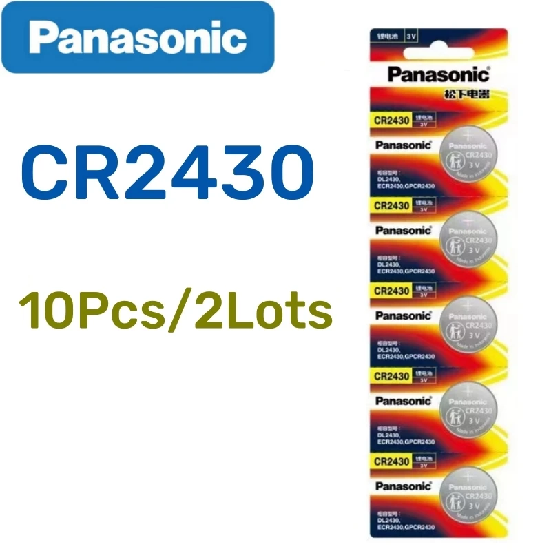 10pcs Original Panasonic CR2430 Battery 220mAh DL2430 BL2430 BR2430 CR 2430 For Watch Toys Car Remote Control Scale Clock