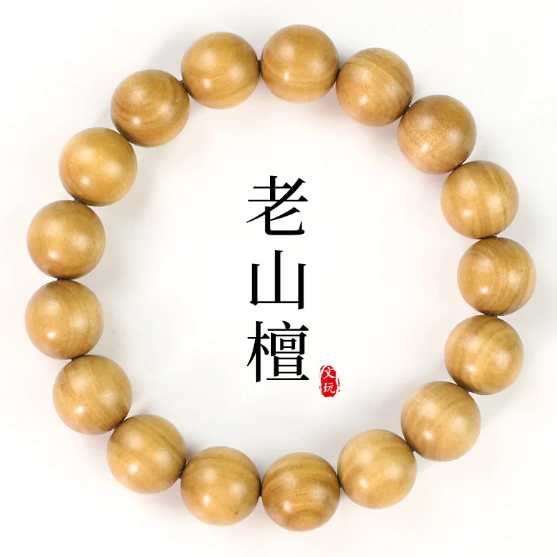 Indian Old Mountain Sandalwood Bracelet 12MM Single Strand Unisex Jewelry for Elders, Leaders, Father's Day, Natural Fragrance