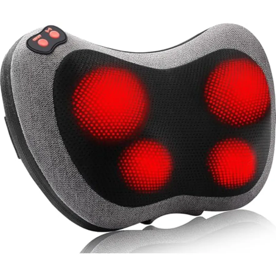 

Shiatsu Back and Neck Massager with Heat Deep Tissue Kneading Electric Massage Pillow for Back Shoulders Legs Foot Body Muscle
