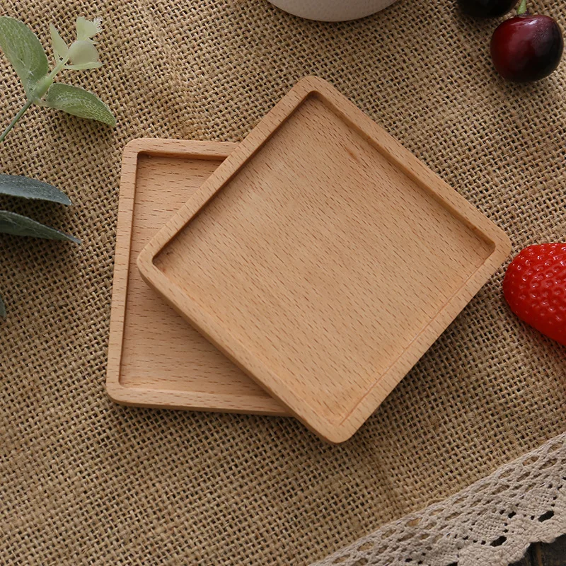 Wooden coaster Creative wooden Japanese tea ceremony cup holder Beech insulation pad Walnut mat Coffee coaster