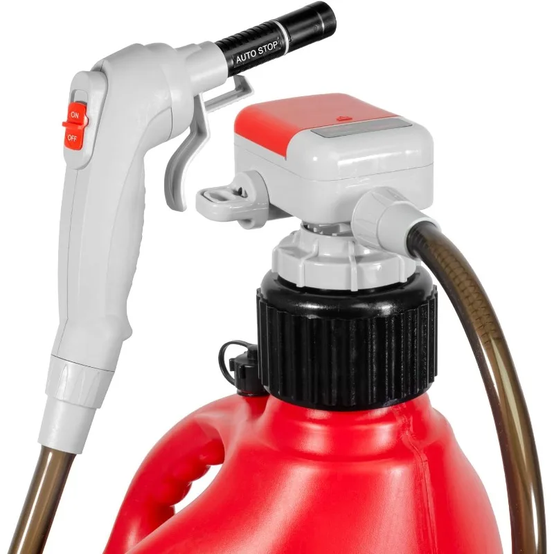 

TRFA03-XL Universal Gas Can Adapter Battery Powered Fuel Transfer Pump (2.3 GPM) No Spill Sensor, 4.27 ft Vinyl Hose