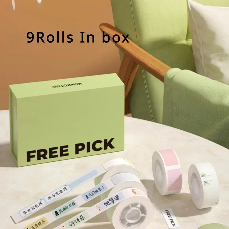 

9-рулонная смешанная наклейка для Niimbot D11/D110/D101/H1, термосамоклеящаяся этикетка, водонепроницаемые наклейки для хранения