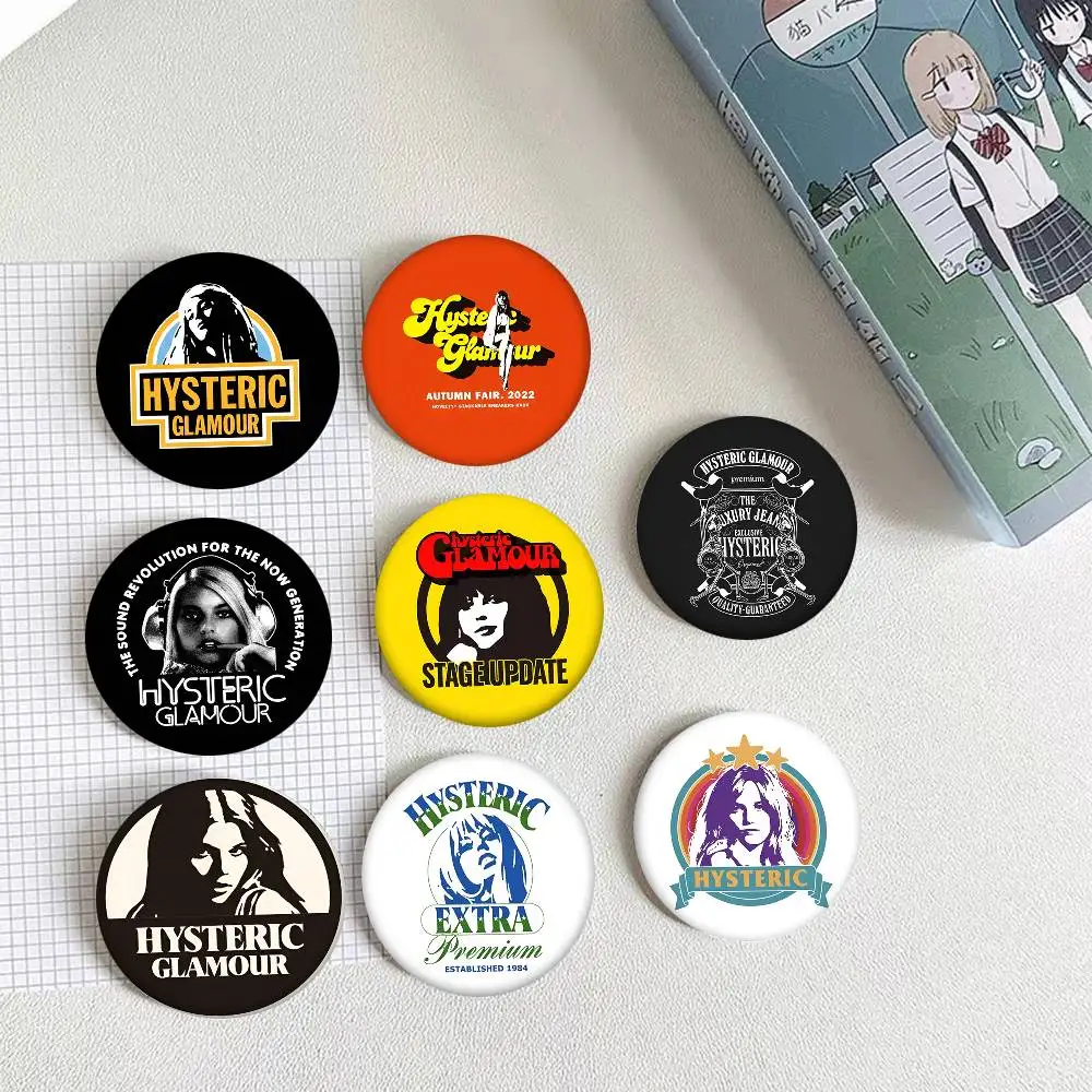H-HystericS Glamour Round Badge Creative Brooch Clothing Backpack Accessories Lapel Pin