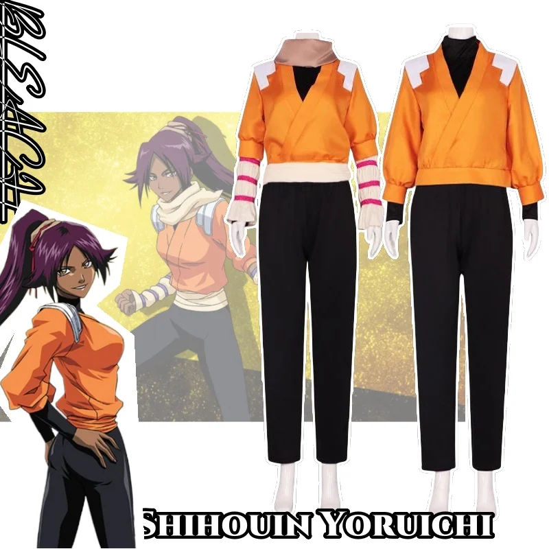 Shihouin Yoruichi Anime Caricature BLEACH Cosplay Costume Clothes Uniform Cosplay Death Battle Dress Kimono Shihouin Yoruichi