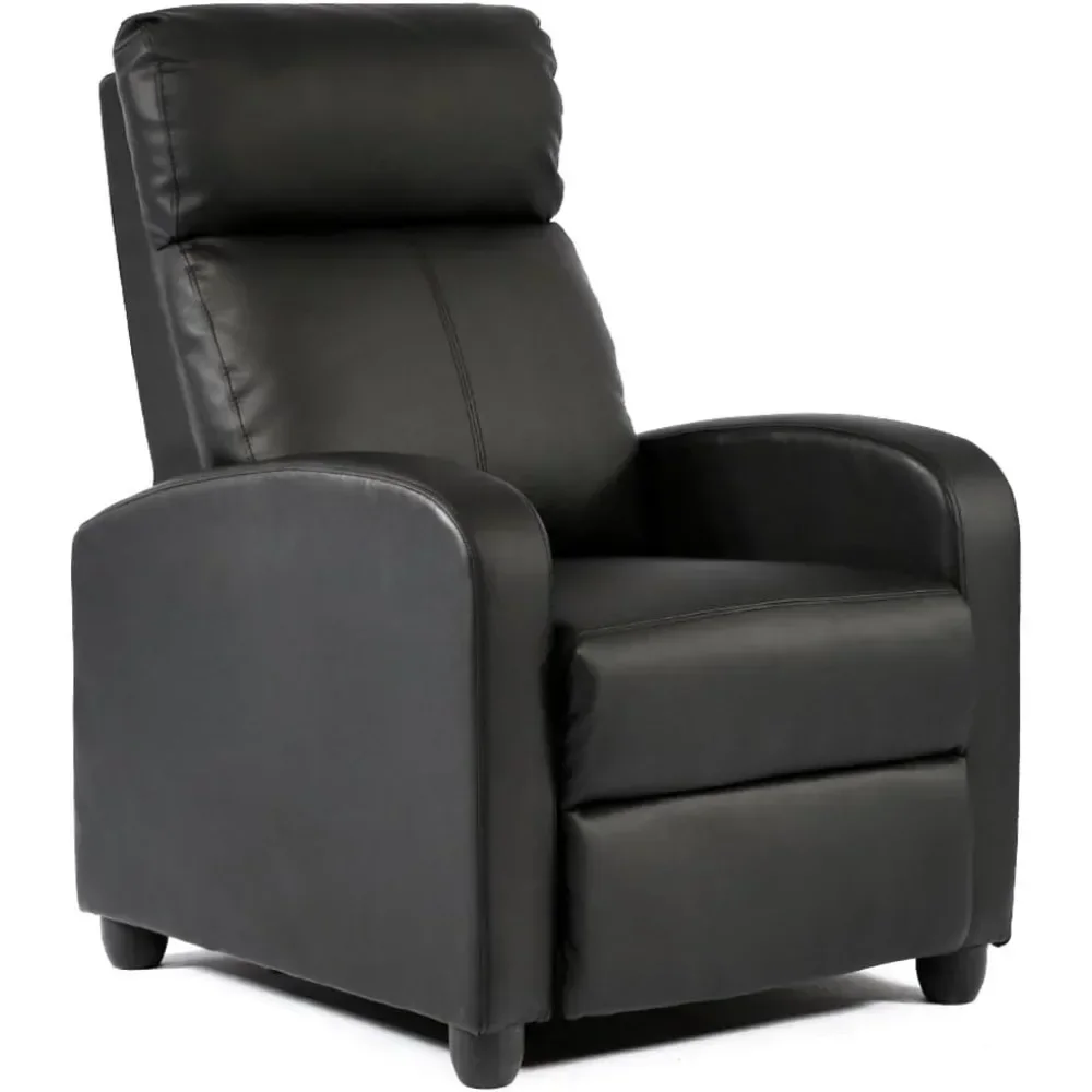 

Wingback Recliner Chair Leather Single Modern Sofa Home Theater Seating for Living Room,Black sofa bed couch