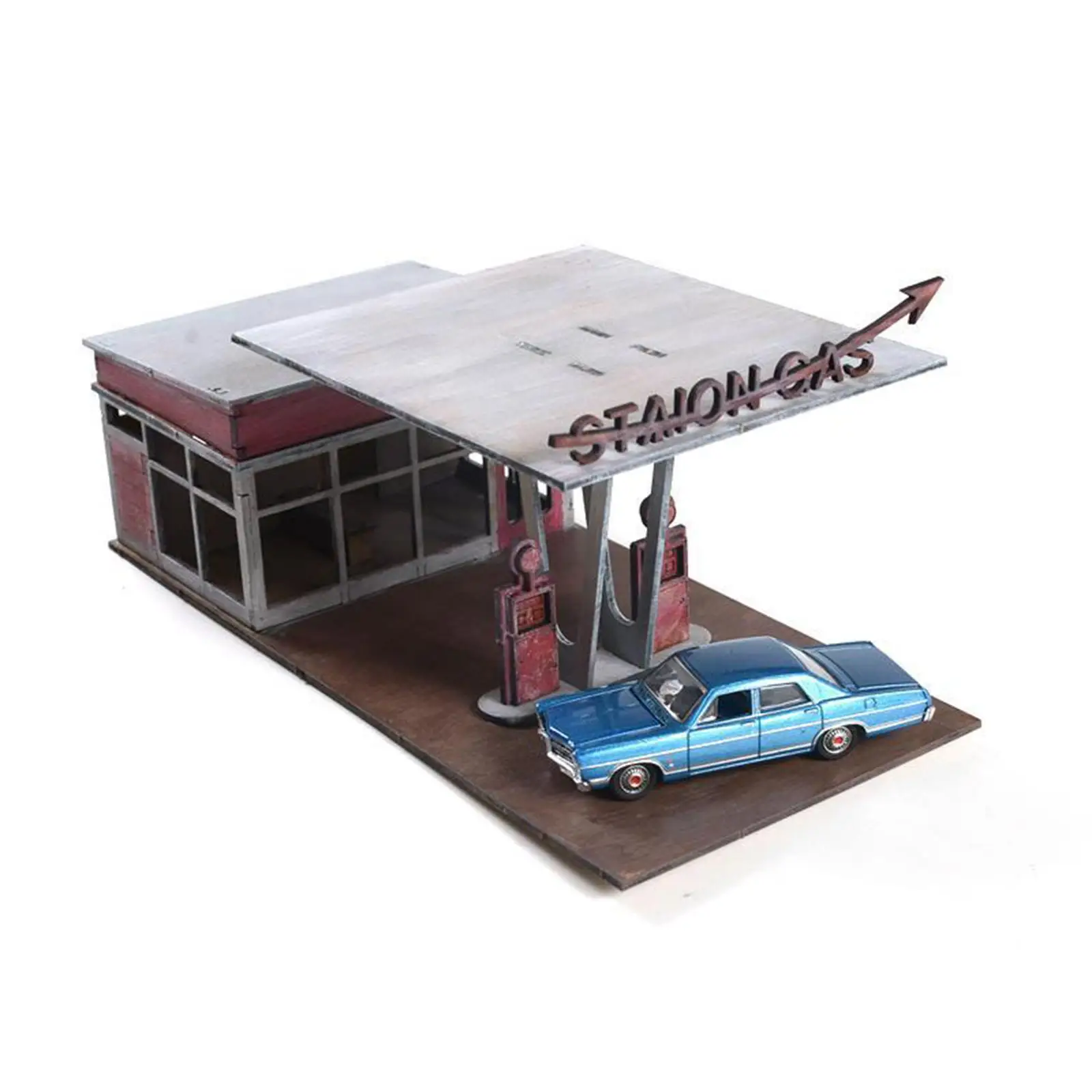 Gas Station Building Kits 1:64 1:72 Scale Educational for Sand Table