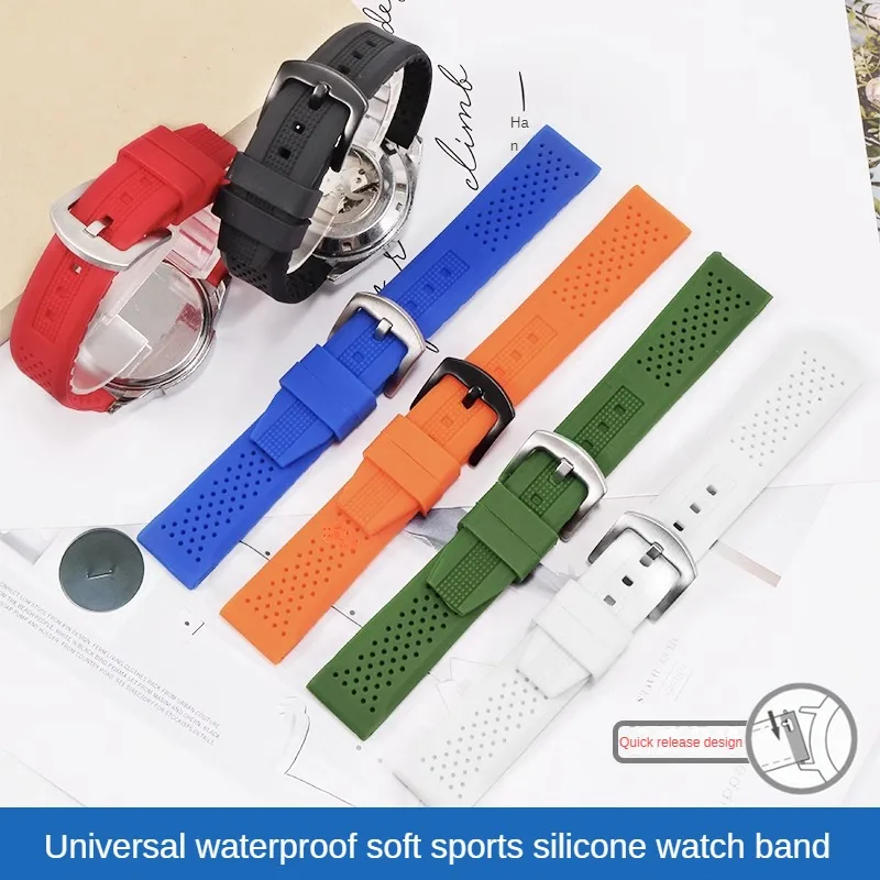 Universal Brands Of Silicone Needle Buckle Watch Strap 15/16/17/18/19/20/21/22/23/24mm Straight Interface Rubber Watch Strap