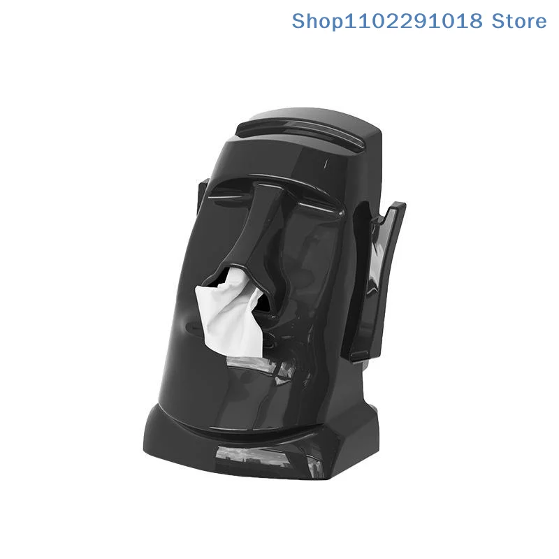 Stone Statue Tissue Box Multifunctional Non-slip Storage Holder for Tissues Headphones Bathroom Organizer for Shower Room Vanit