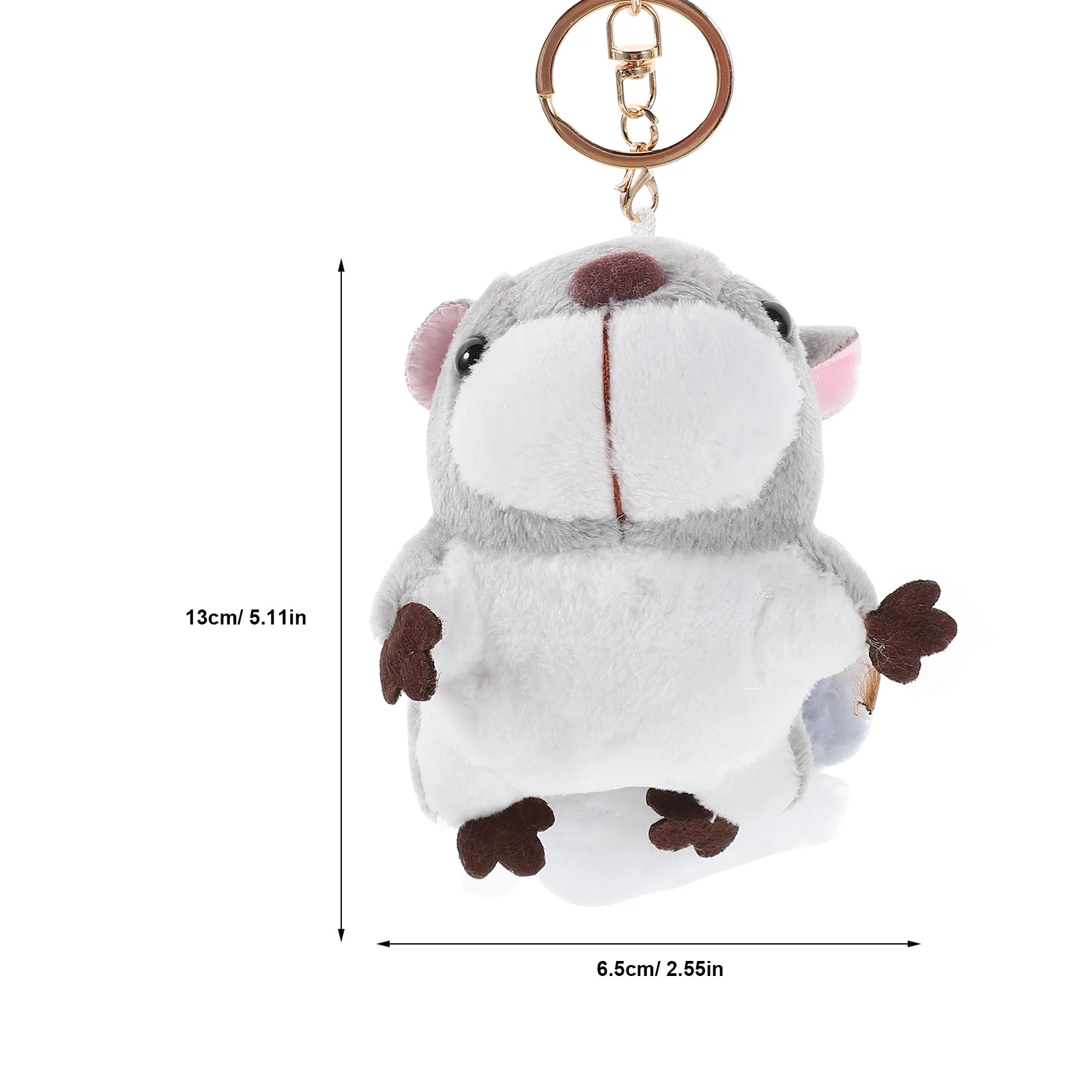 Squirrel Pendant Decorative Bag Keychains For Women Plush Stuffed Animal Ring Cute Purse Backpack Handbag Charms