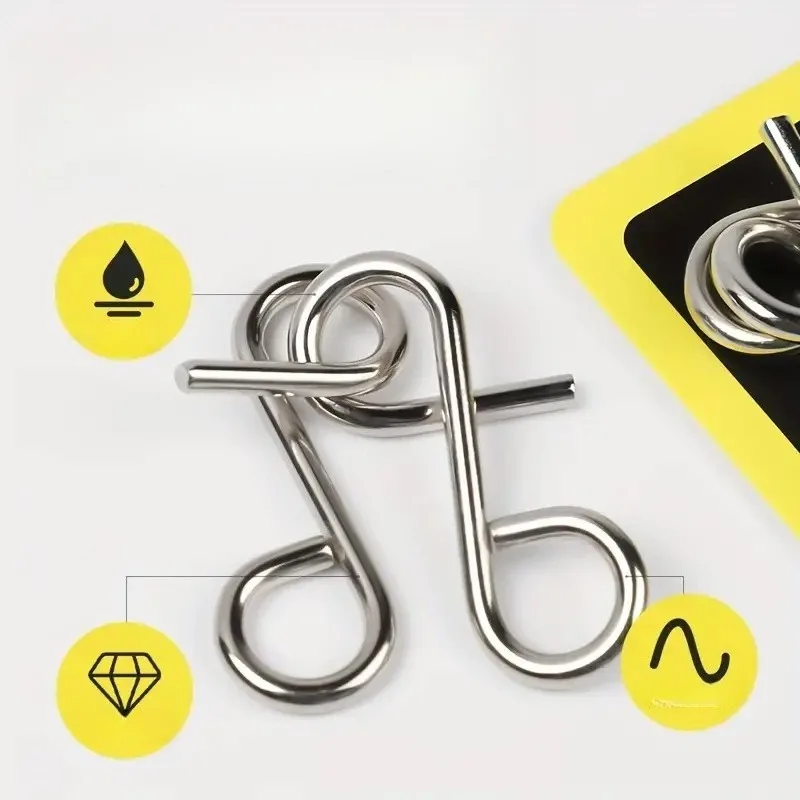 

Игрушки для релаксации, китайский набор колец с круглым кольцом, набор из 8 предметов, металлические кнопки интеллекта ABC, интеллектуальное развитие