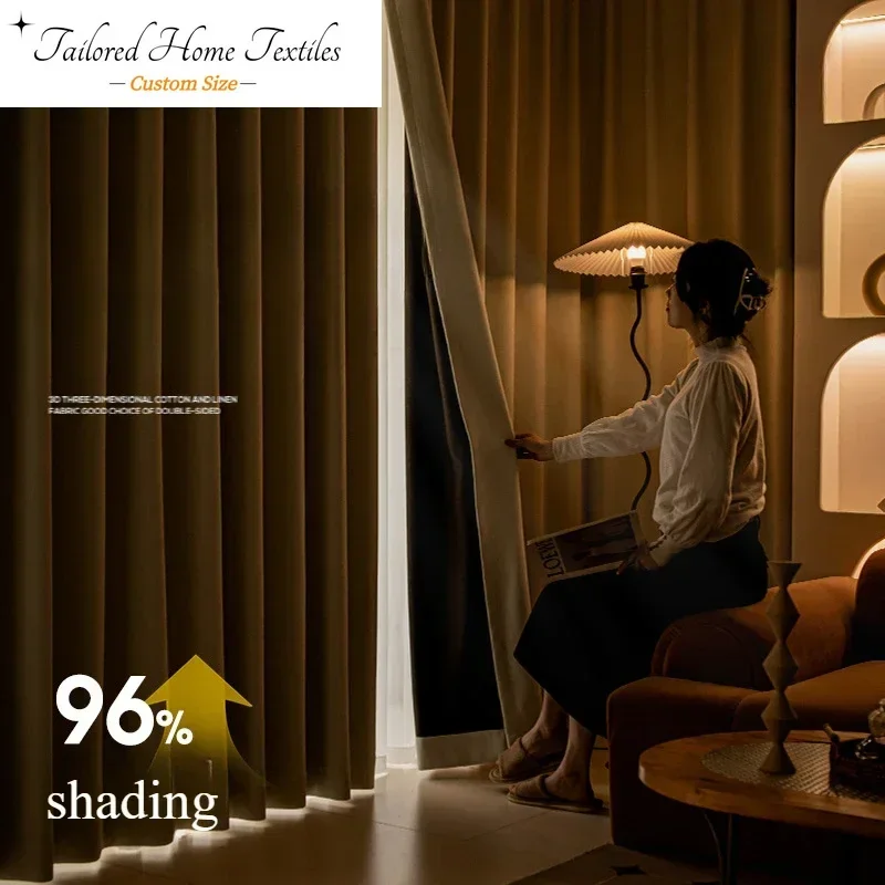 

Custom Size Curtains Blackout Chenille Curtains Bedroom Living Room Light Luxury Style Curtains Nature Vertically Window Decor