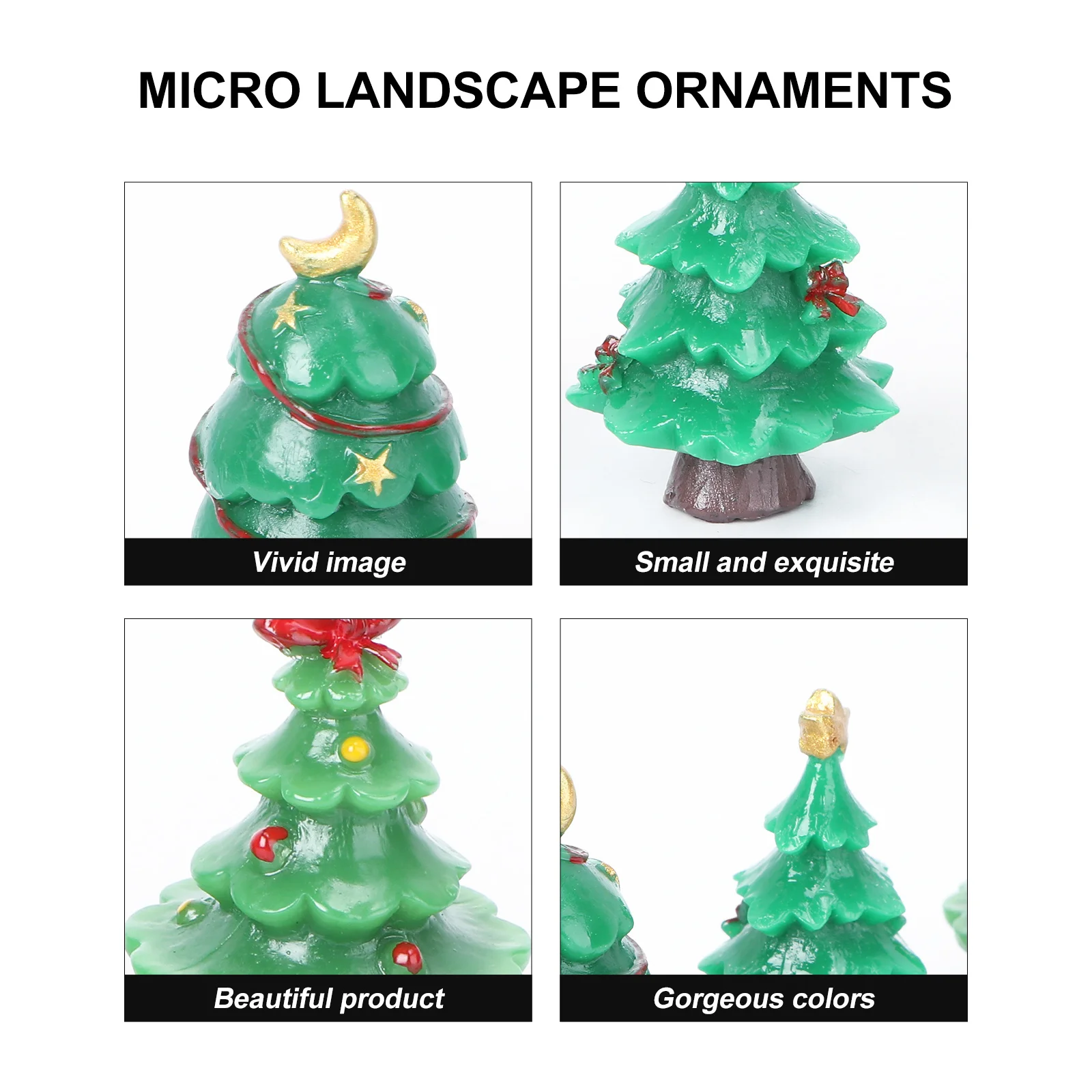 

7Pcs Micro Landscape Mini Snow Scene Ornament Resin Christmas Tree Creative Home Decoration Mini Christmas Tree Ornament