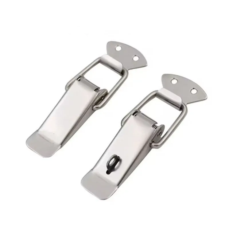 

4Pcs/lot Stainless Steel Duck-mouth Buckle Vintage Mini Lock Chest Box Gift Suitcase Case Buckles Toggle Hasp Latch Catch Clasp