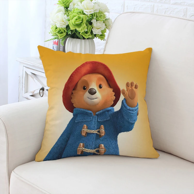 

40x40cm pillowcase P-Paddington bear double-sided printed custom sofa cushion cover bedside backrest office chair waist cushion