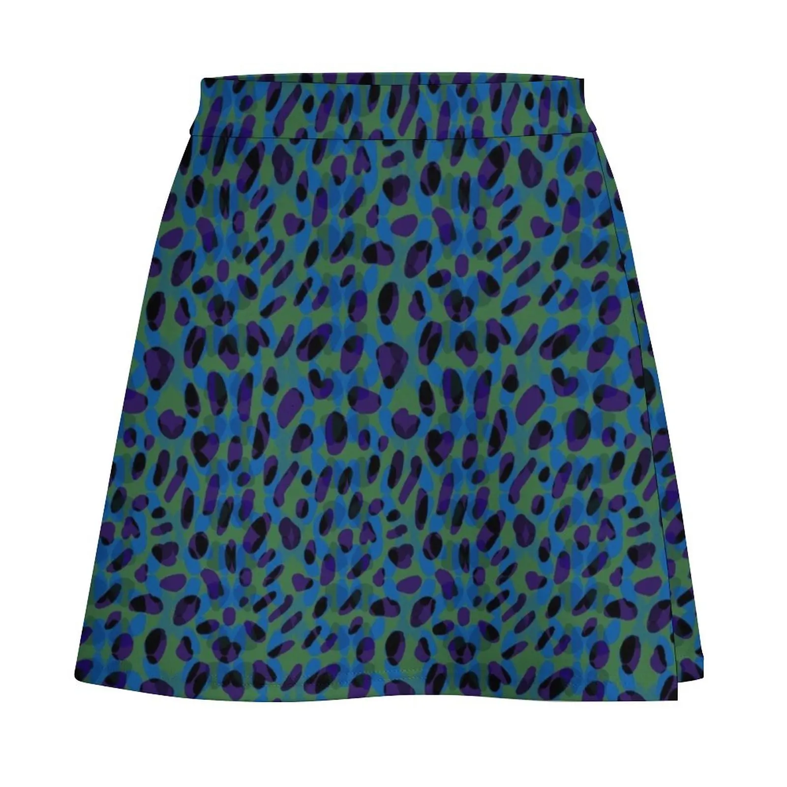 Lucky Leopard Blue and Green Mini Skirt Sexy mini skirt short skirt for women Summer dress skirts for woman