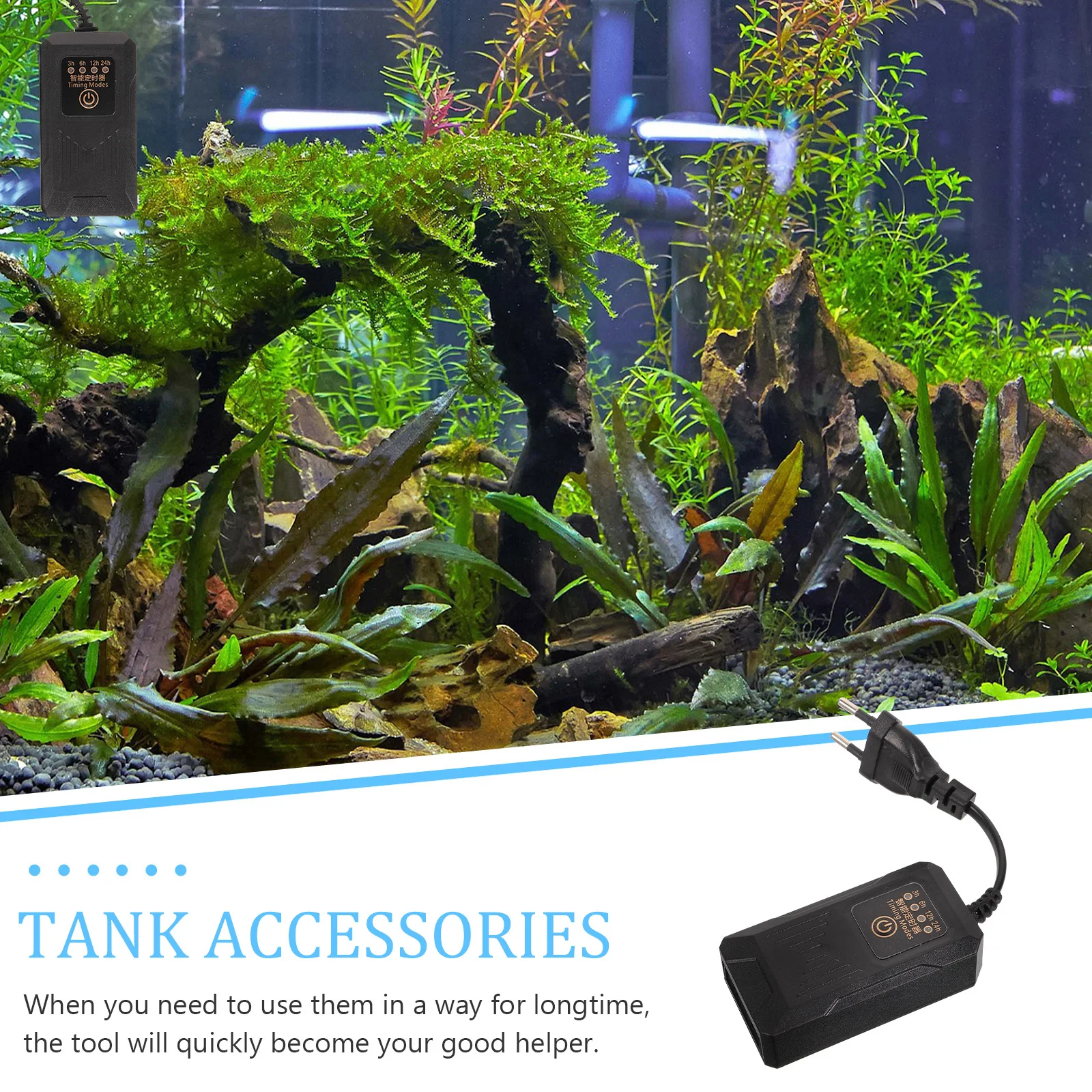 

Fish Tank Timer Stable Lights Aquarium Plastic Power Plug 24-hour Intermittent Switch Energy Saving Reliable