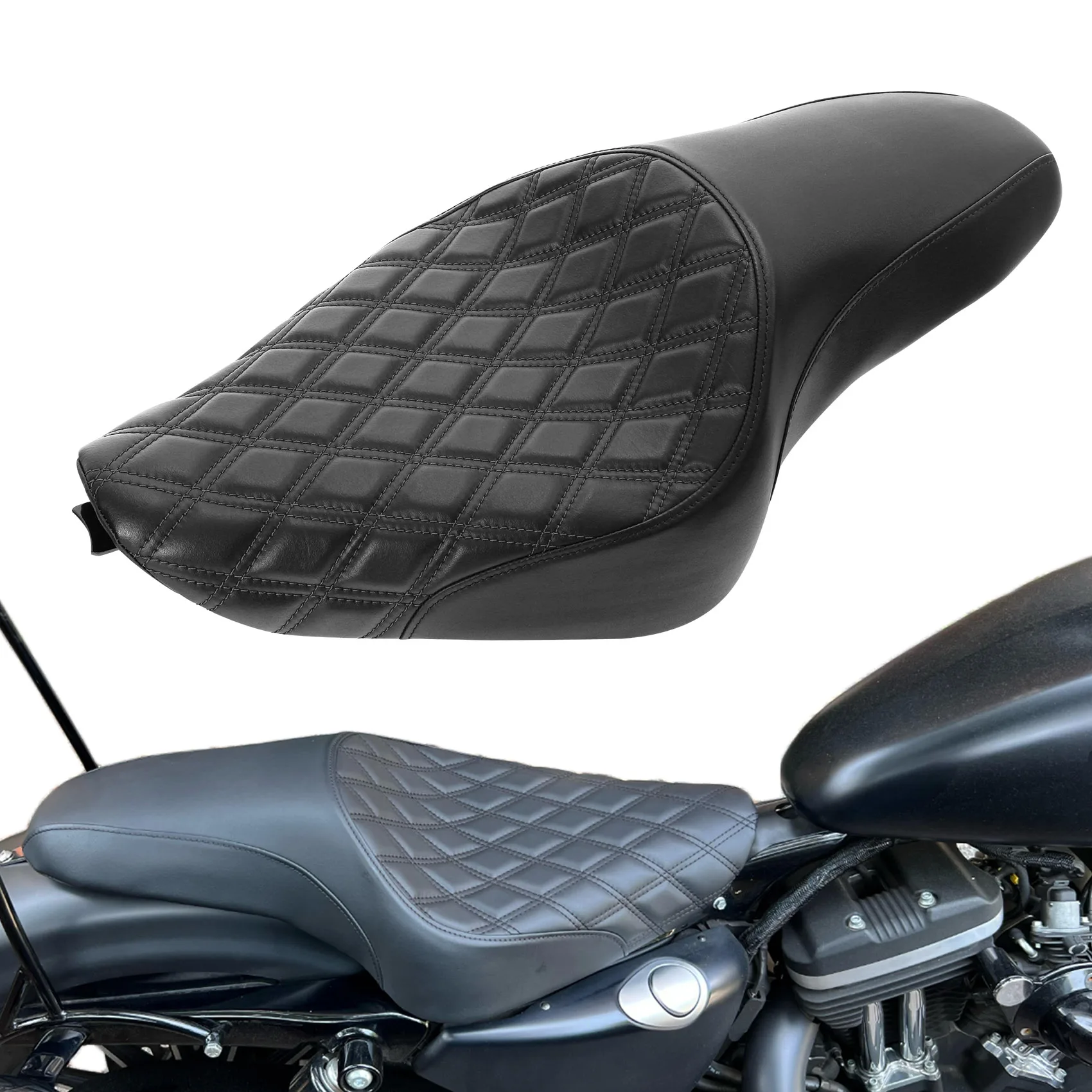 Motorcycle Two-Up Seat For Harley Sportster XL883 XL1200 XL 883 1200 2004-2020 2019 2018 2014 Driver Rider Passenger