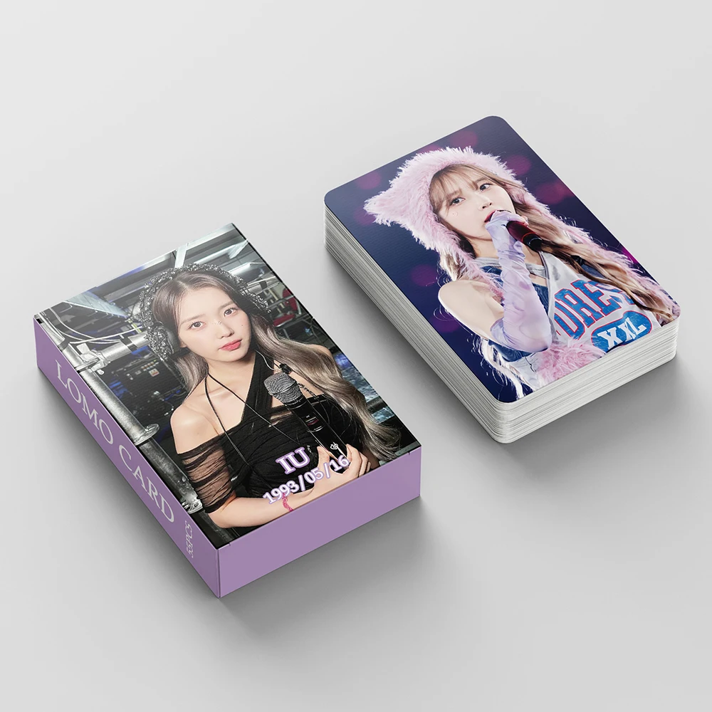 55pcs/set Kpop IU Lomo Cards High quality HD Photocard for fans collection LILAC Lee Ji Eun Fashion Cute Fans Gift