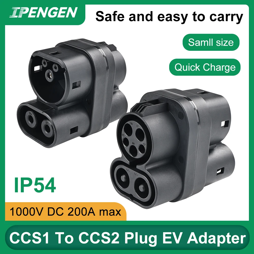 IPENGEN dal caricatore CCS1 a CCS2 EV DC 1000V 250A CCS1 a CCS2 spina connettori di ricarica adattatore adattatore connettore caricabatterie EV