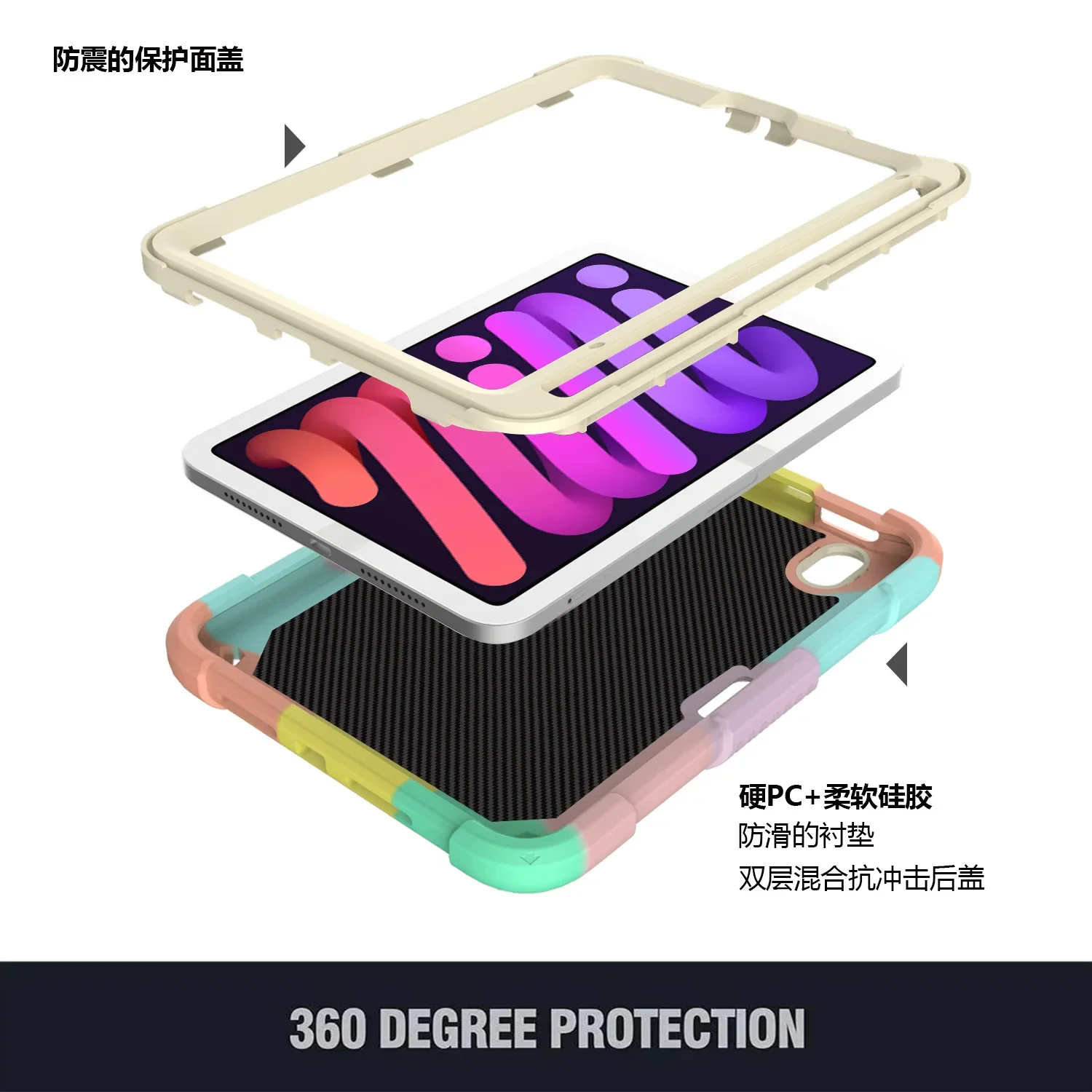 Applicable 2022 New IPad Mini 6 Case with Pen Slot Tablet Case  Ipad Full Package Case