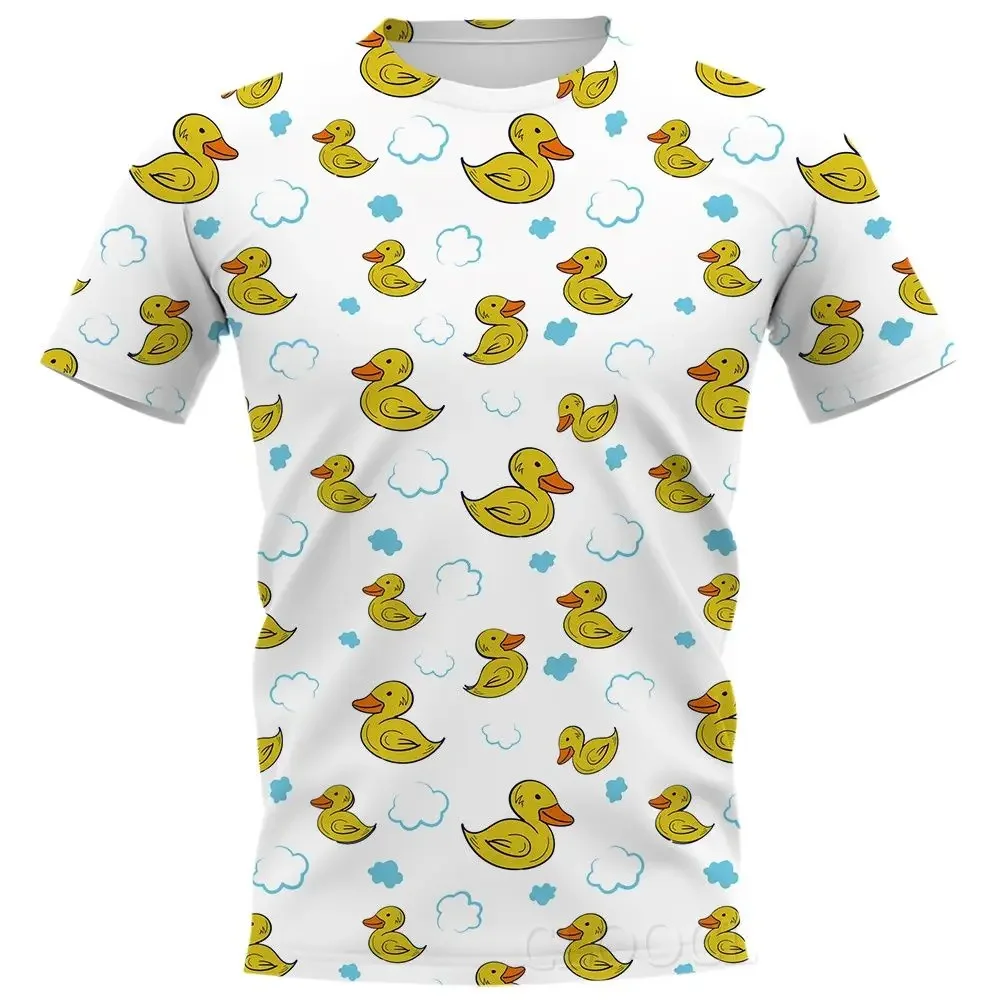 Cartoon Little Yellow Duck T-shirt 3D Print T-shirt Men Women T-shirt Short Sleeve Street Wear O-Neck Top Asian Size