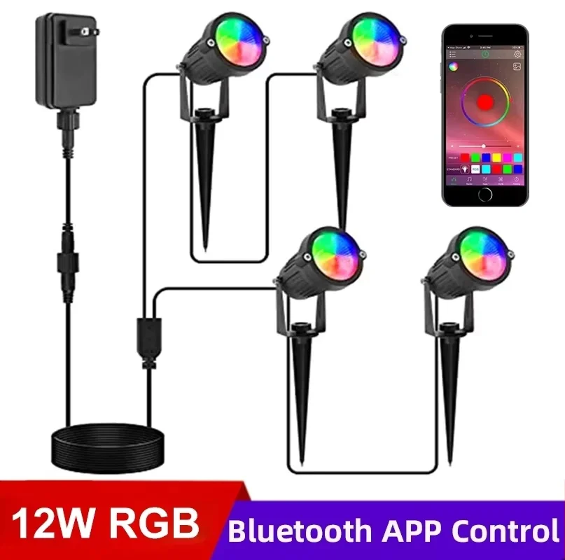 RGB 3W Tuya control  WIFI Garden Lawn Lamp 100-240V Outdoor LED Spike Light Path Landscape Waterproof Spot Bulbs