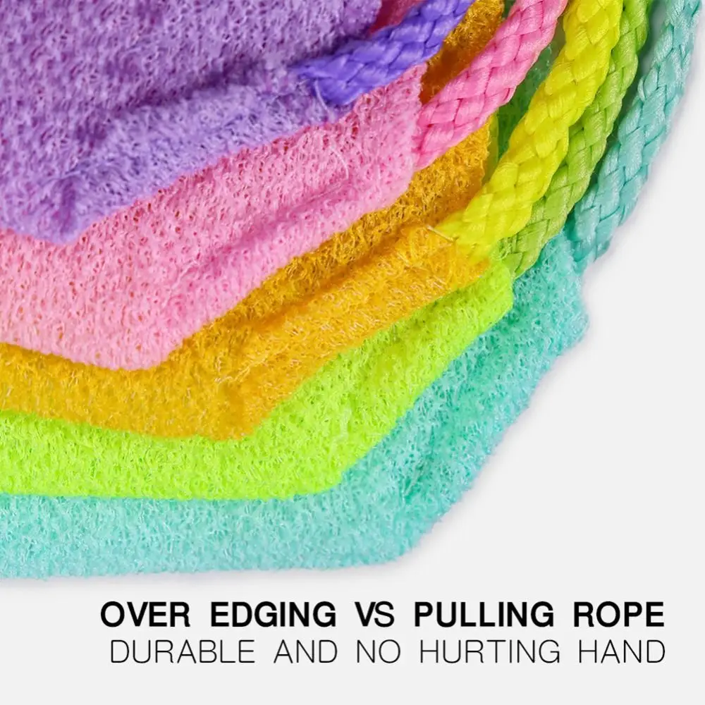 Colorful Exfoliating Rubbing Bath Towel Washcloth Elastic Shower Body Scrub Cleaning Massage Bath Towel Body Washing Clean Towel