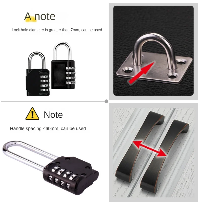 Long Shackle Combination Lock 4 Digit Outdoor Waterproof Padlock for School Gym Locker Sports Locker Fence view 2