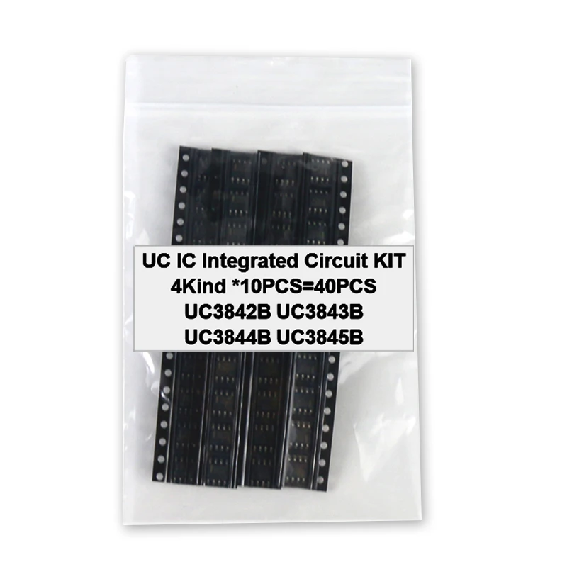 40PCS=4Kind*10PCS UC3842B UC3843B UC3844B UC3845B Integrated Circuit UC3842 UC3843 UC3844 SOP Power Supply IC Electronic Kits