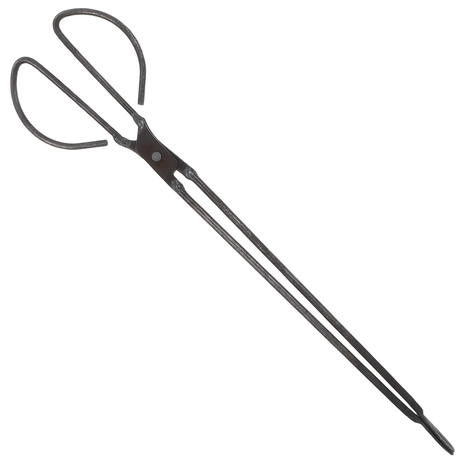 Steel Firewood Picker Tongs 48Cm Long Flat Head Heavy Duty Wood Grabber for Fireplace Stove Grill Camping Outdoor Charcoal Coal