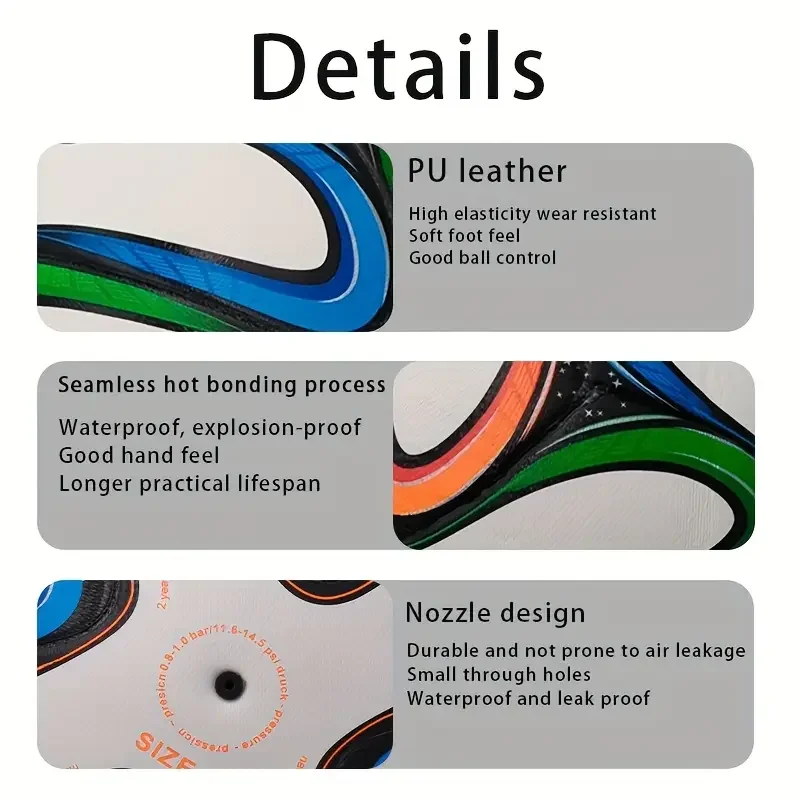 كرة القدم حجم 5 الكبار المهنية مباراة كرات سلس المستعبدين مرونة عالية في الهواء الطلق التدريب كرة القدم بو لينة فوتبول #4