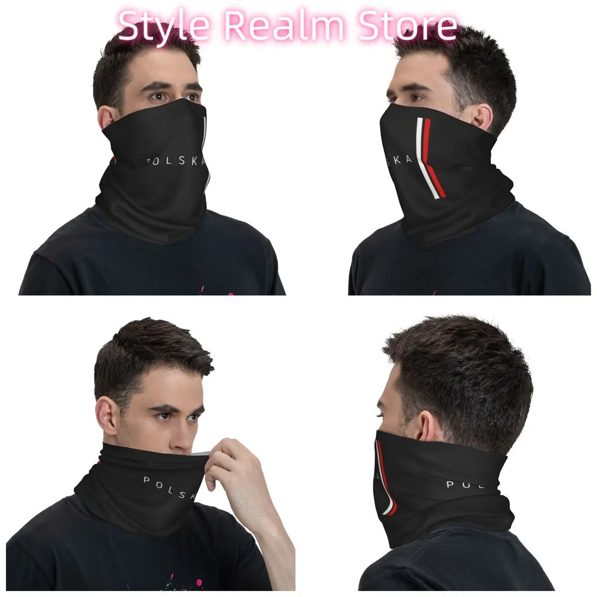 Bandana con bandiera della Polonia Scaldacollo invernale da uomo Sciarpa avvolgente antivento per escursionismo Polska Polish Pride Ghetta Fascia per capelli
