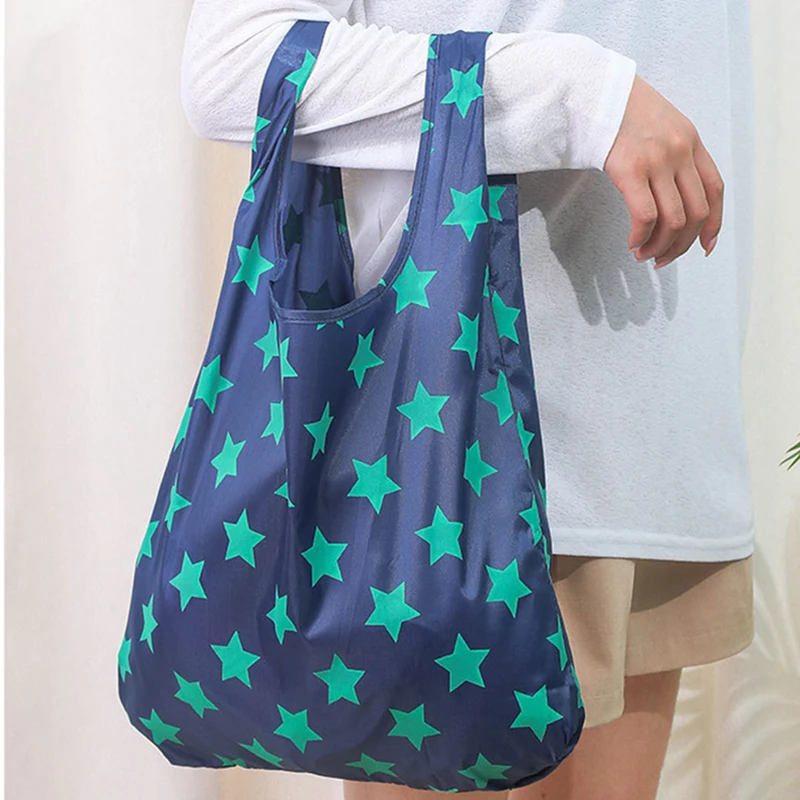 Women Shopping Bags Hot Creative Environmental Storage Bag Fashion Printing Foldable Green Tote Folding Pouch Handbags Storage