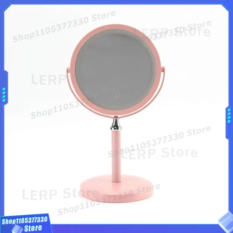 LED Makeup Mirror Double Sided Rechargeable Touch Screen Adjustable Brightness Cosmetic Vanity Light for Beauty Dressing