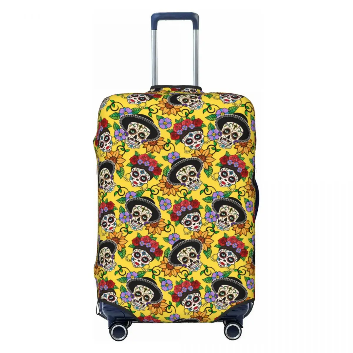 

Custom Cute Day Of The Dead Sugar Skull Luggage Cover Protector Dust Proof Catrina La Calavera Travel Suitcase Covers