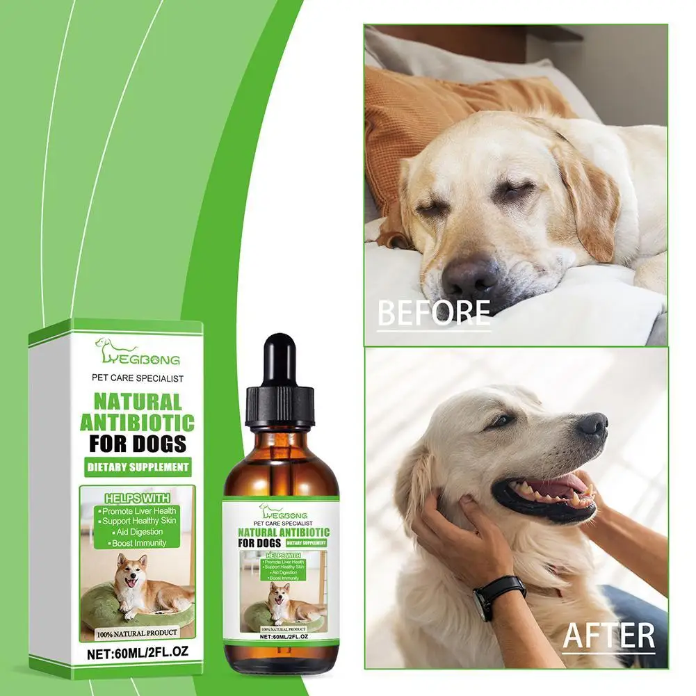 Dietary Supplements For Dogs Liquid Drops Herbal Dewormer With Probiotics Nutrient Absorption Immunity Boost Broad For Dogs