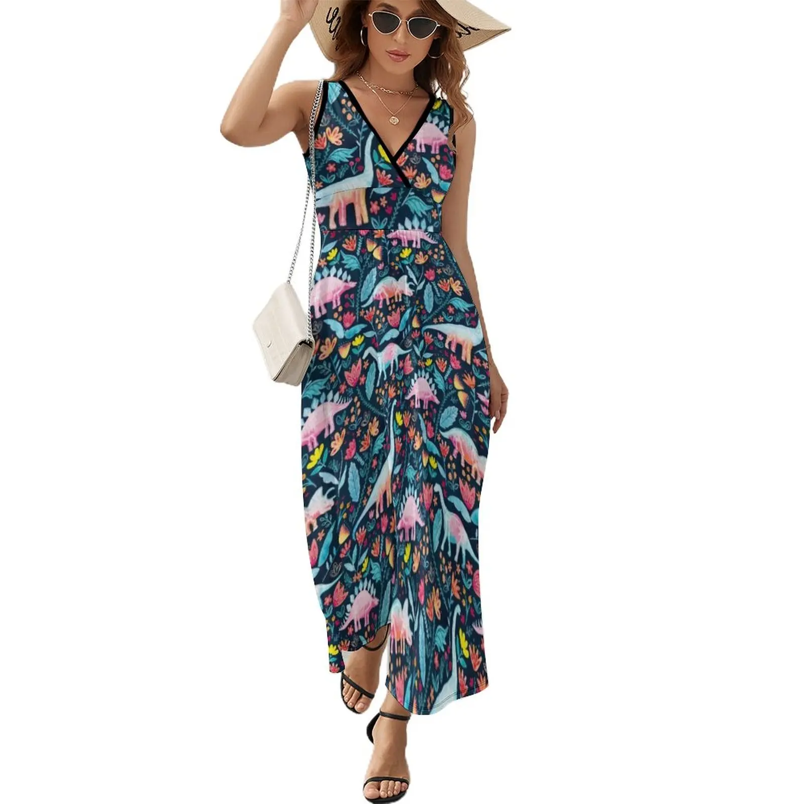 

Dinosaur Delight Sleeveless Dress summer dresses women 2023 Woman's evening dress Female dress