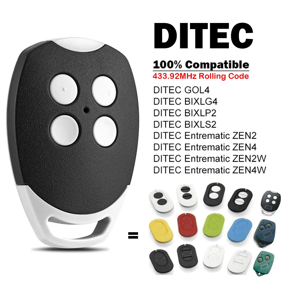 Special offer DITEC Entrematic ZEN 2 4 GOL4 ZEN2 ZEN4 ZEN2W ZEN4W BIXLG4 BIXLP2 BIXLS2 433MHz Garage / Gate Command Transmitter