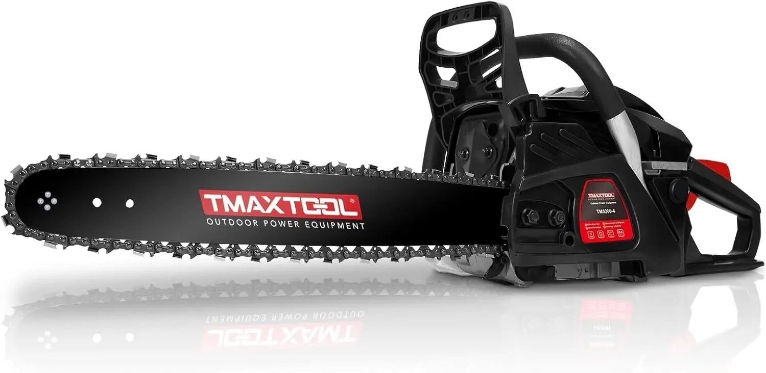 Piła gazowa o pojemności 62 cm3, 20 Cal, 3.5 KM, 2-cyklowa, gazowa piła łańcuchowa z automatyczną olejarką, zwiększone bezpieczeństwo, 20 Cal piła łańcuchowa do