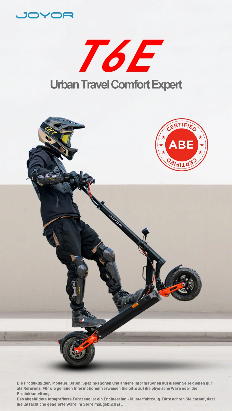 JOYOR T6E (ABE) Elektroroller für Erwachsene, 20 km/h Höchstgeschwindigkeit, 70 km Reichweite, 500W Motor, 48V 18Ah Akku, 10 Zoll Reifen, E-Scooter – Detail 1