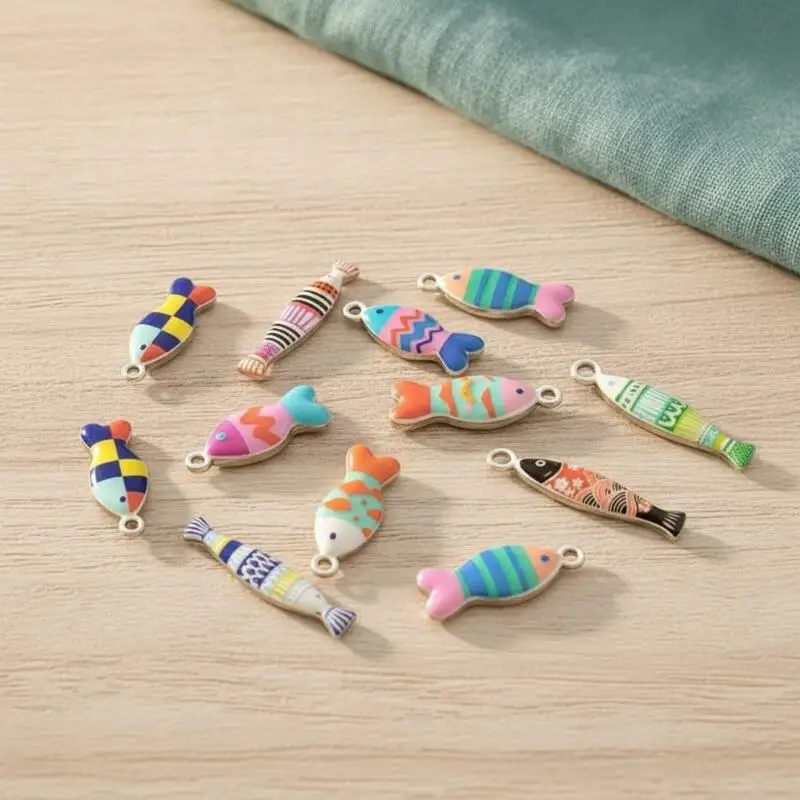 5Pcs Long Lasting Fish Charms Pendants Stainless Steel Hypoallergenic for DIY Necklace Bracelet Handmade Jewelry Making