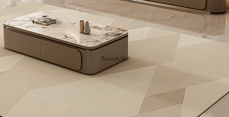 

Light Luxury Stone Plate Coffee Table Minimalist Italian Style Silent Cream Style Small Apartment Living Room Furniture