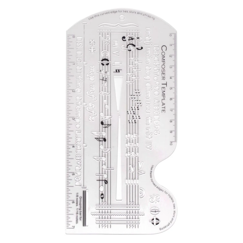 NEW-Song Writer's Composing Template Stencil For Music Notes & Symbols Staff Drawing Ruler Music Composition Accessories