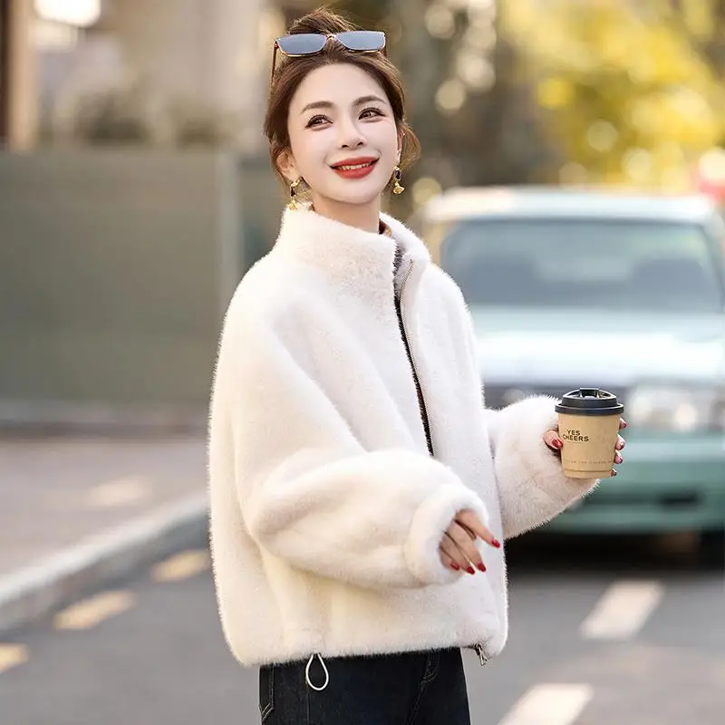 Winterjas Vrouwelijke Nertsenjassen Herfst Winter Pluizige Faux Nertsen Bontjas Vrouwen Elegante Dikke Warme Jassen Voor Vrouw Tops Outerwears