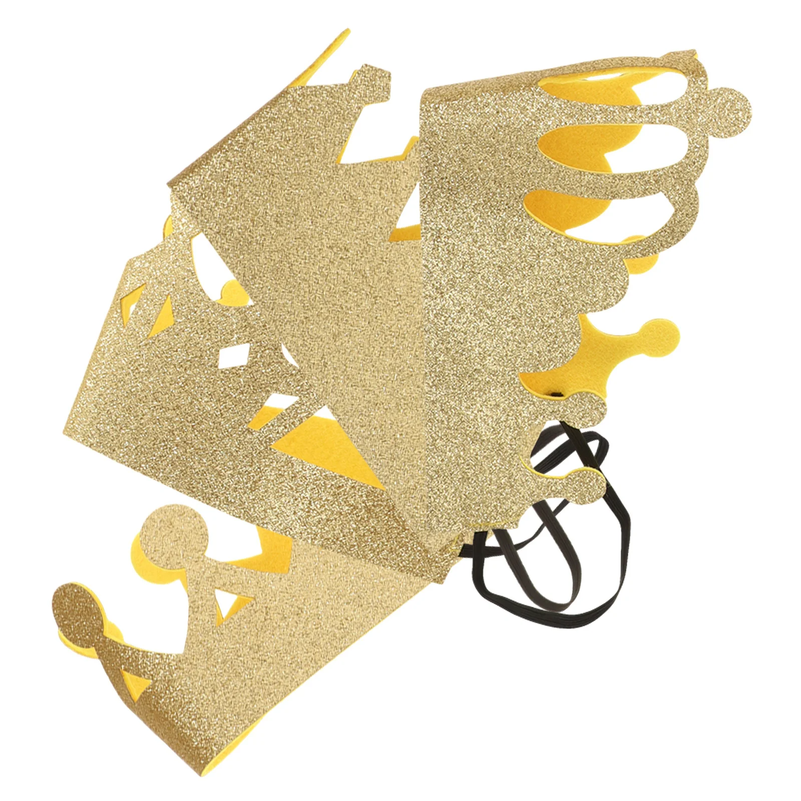 

4pcs Birthday Crowns Queen Hat Elastic Headband Party Dress Up Special Occasions Costume Accessory Gold Tiara